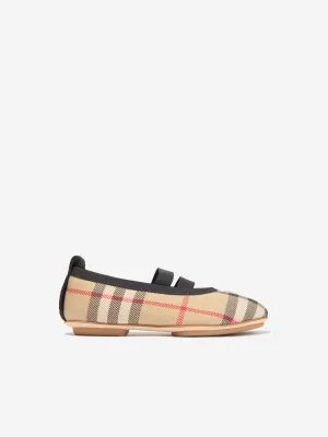 Burberry Girls Check Mini Grace Ballerina Shoes