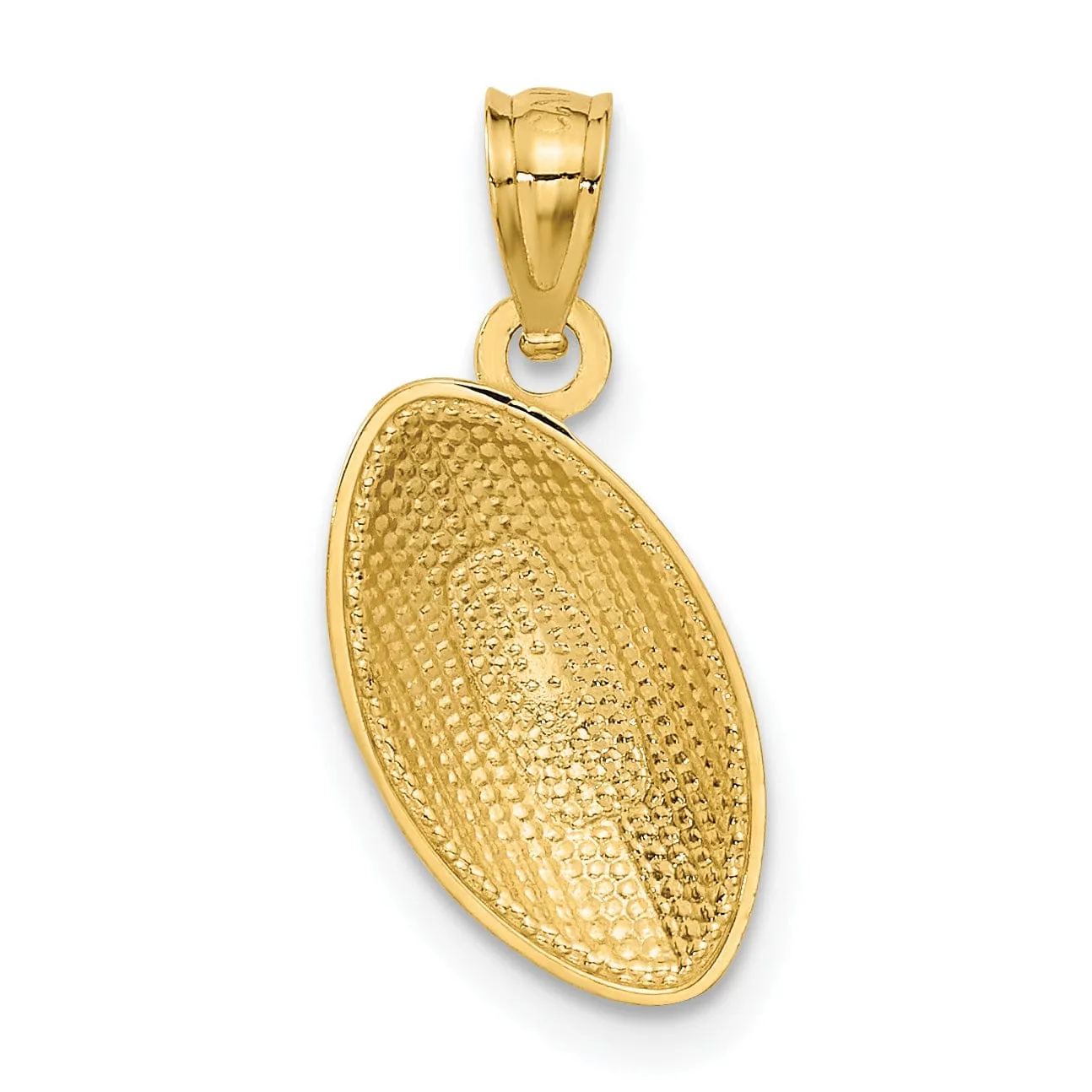 14k Yellow Gold Football Charm Pendant