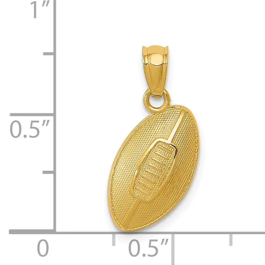 14k Yellow Gold Football Charm Pendant