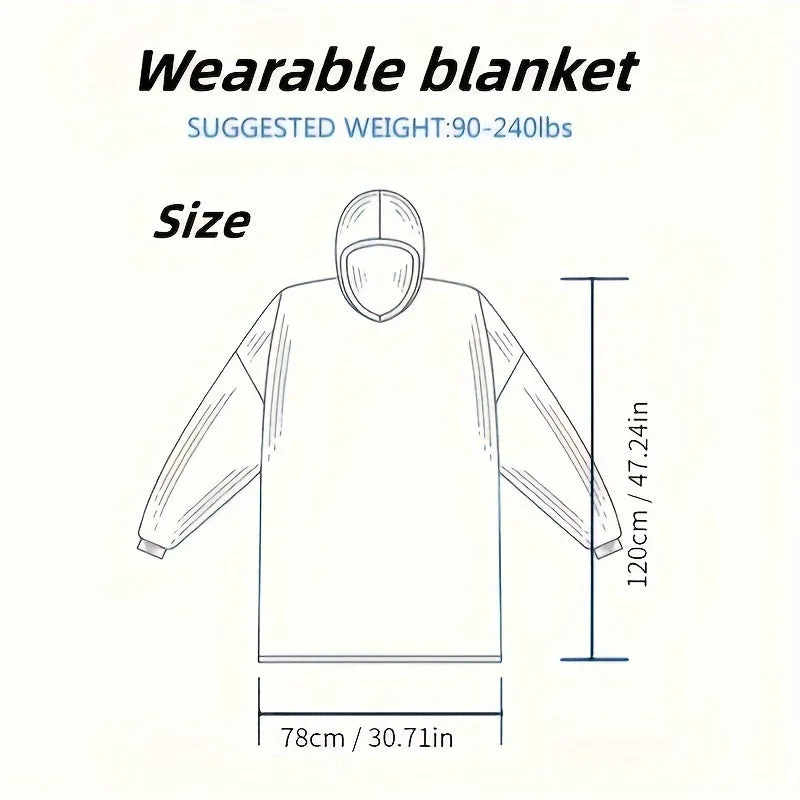 1pc Giant Wearable Blanket Hoodie - Super Soft, Warm, and Comfortable Oversized Fleece Flannel Sweatshirt for Women and Men - Perfect for Winter, Cozy, and Relaxing