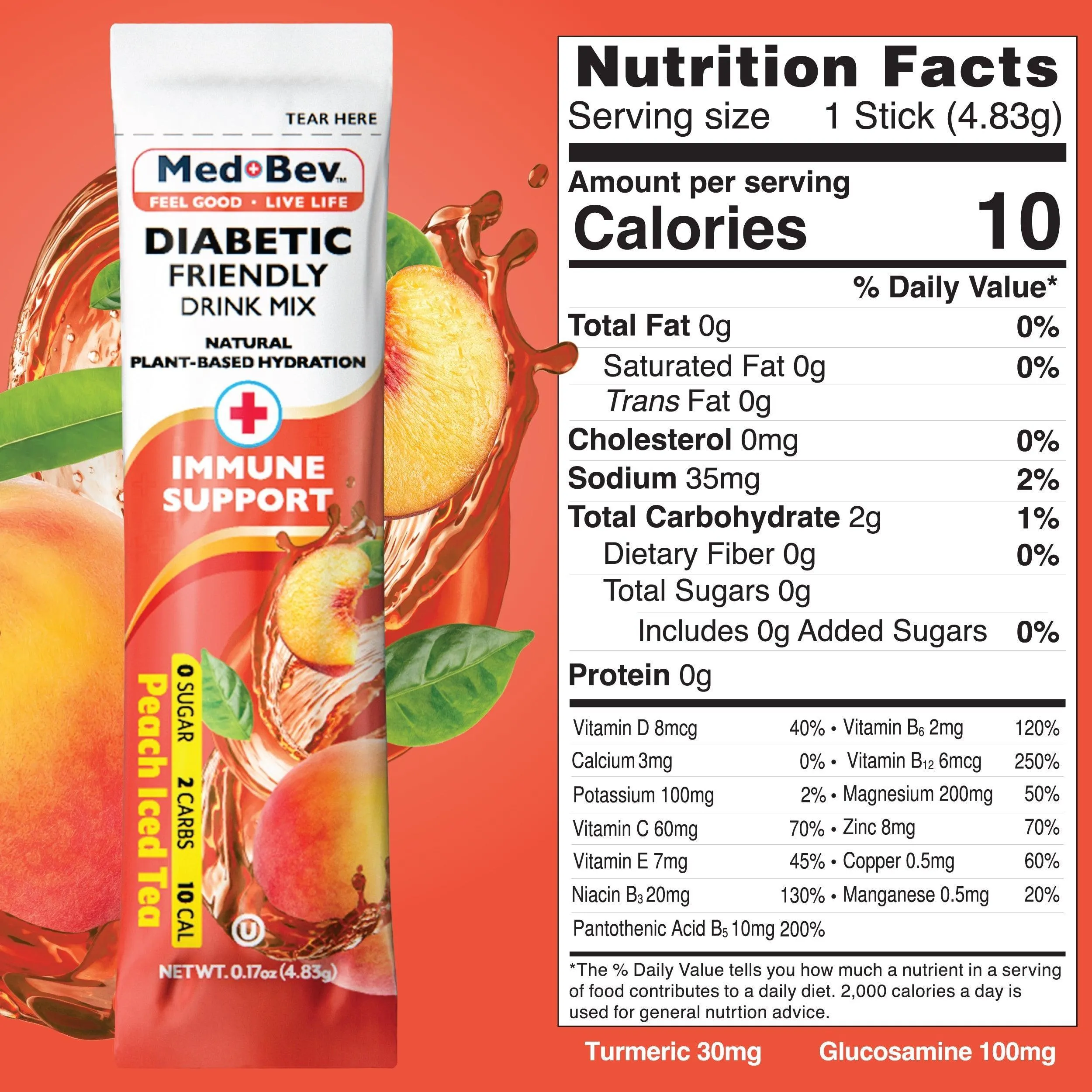 3-Pack Peach Iced Tea – Sugar-Free, Low-Carb Drink Mix – Buy 2, Get 1 Free