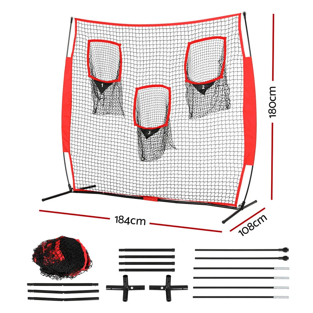 6FT Portable Football Goal Net w/ 3 Target Zones Everfit