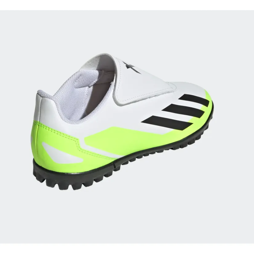 Adidas Kids Astro Turf Boots X Crazyfast.4 VEL TF J White/Black/Lucid Lemon