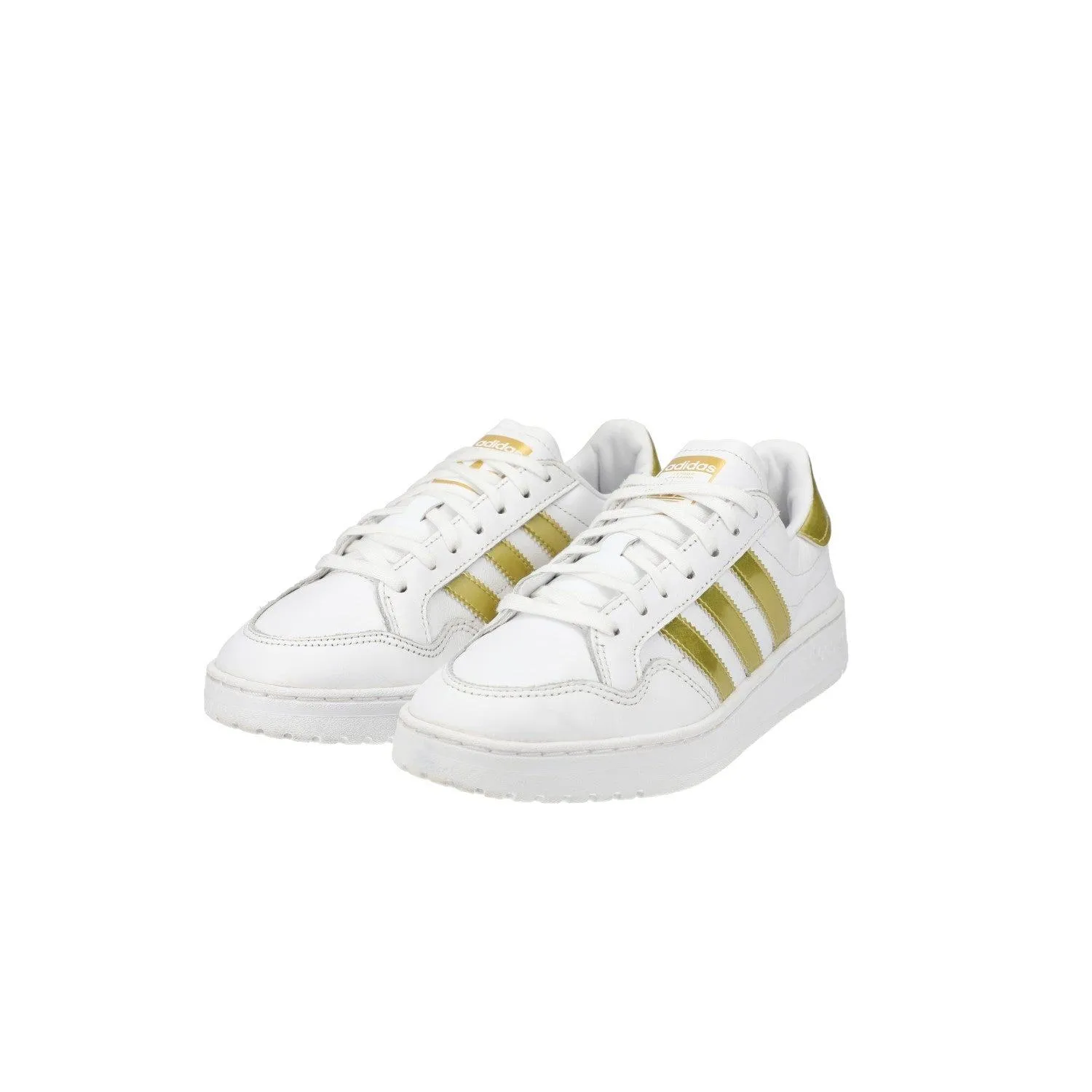 Adidas Team Court Low-Top Sneakers Leather White Colour For Women