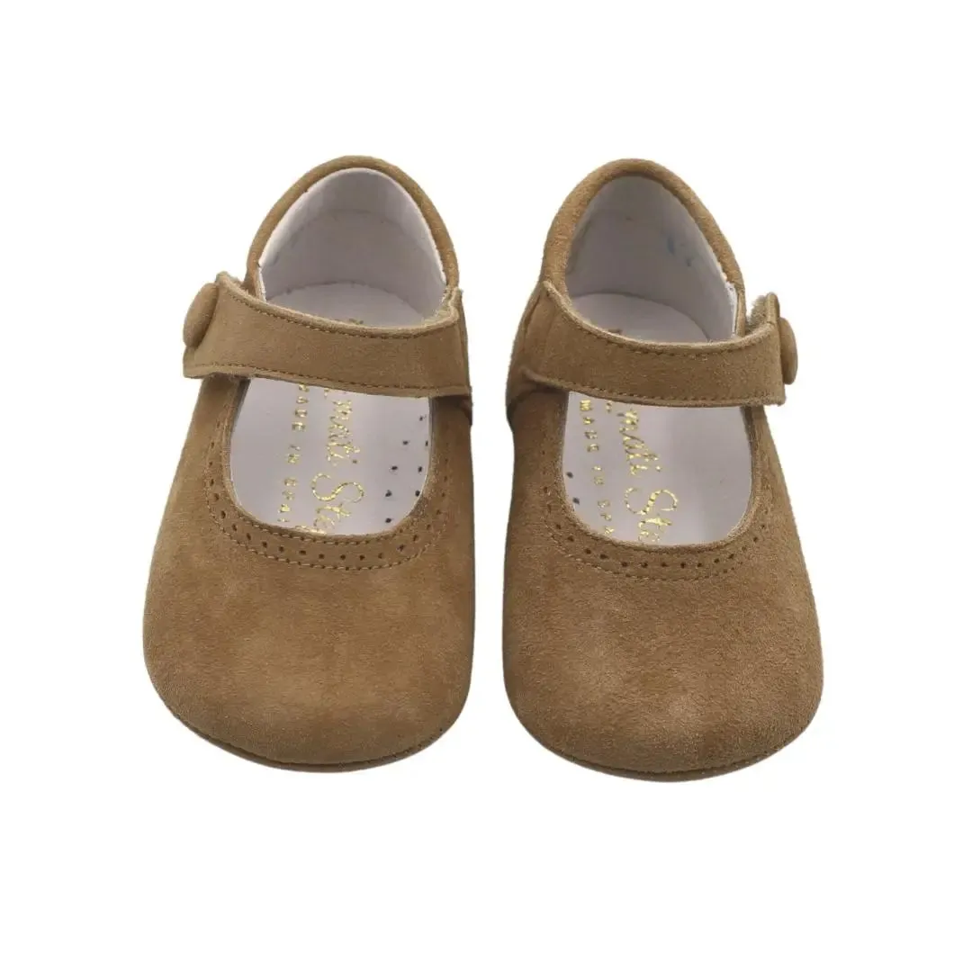 Adriana- Tan Suede Baby Mary Jane Shoes