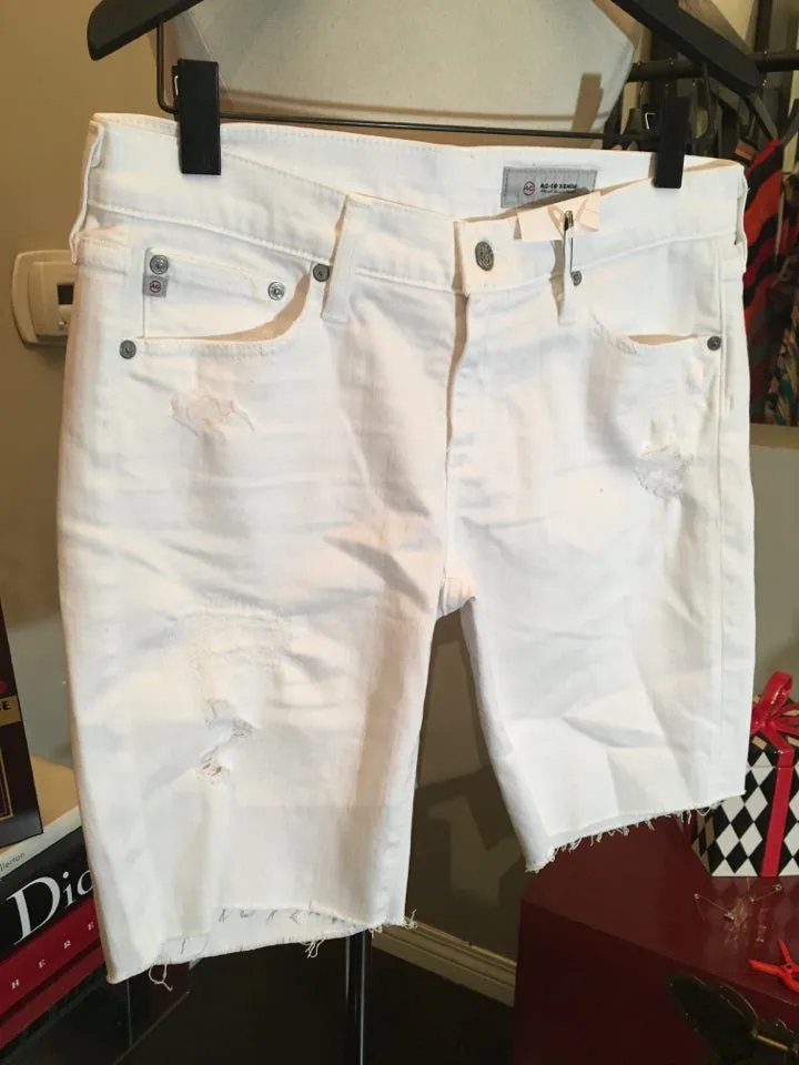 Adriano Goldschmed Size 28 White Cotton Walking Shorts NWT 2400-465-9520