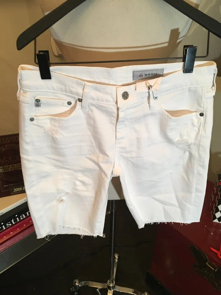 Adriano Goldschmed Size 28 White Cotton Walking Shorts NWT 2400-465-9520