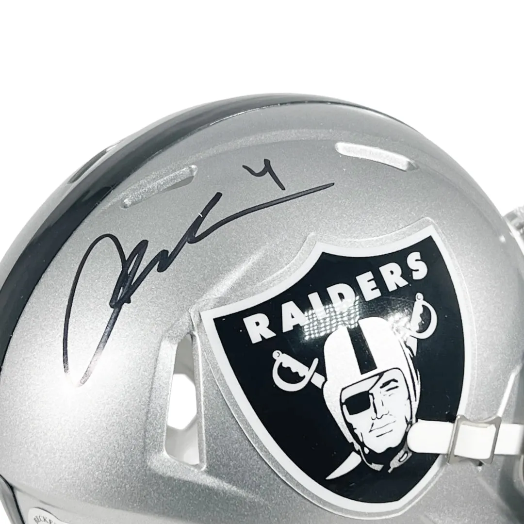 Aidan O'Connell Signed Las Vegas Raiders Speed Mini Football Helmet (Beckett)