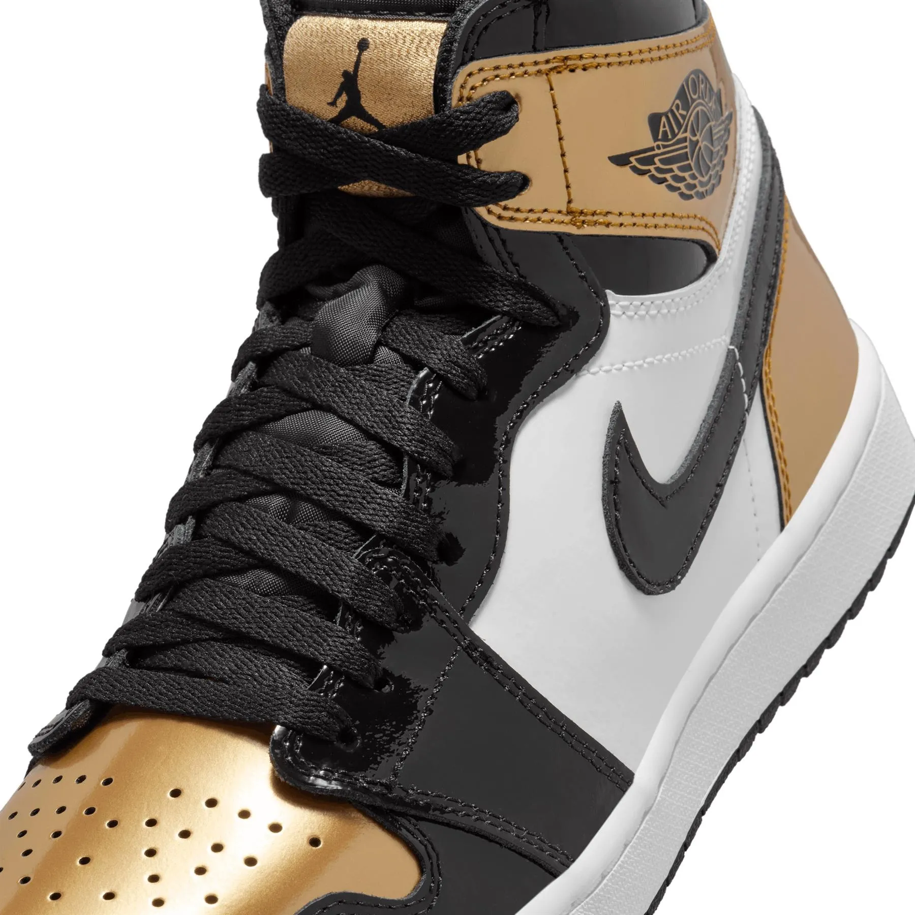 Air Jordan 1 High Top Golf Shoes Black/Metallic Gold - W24