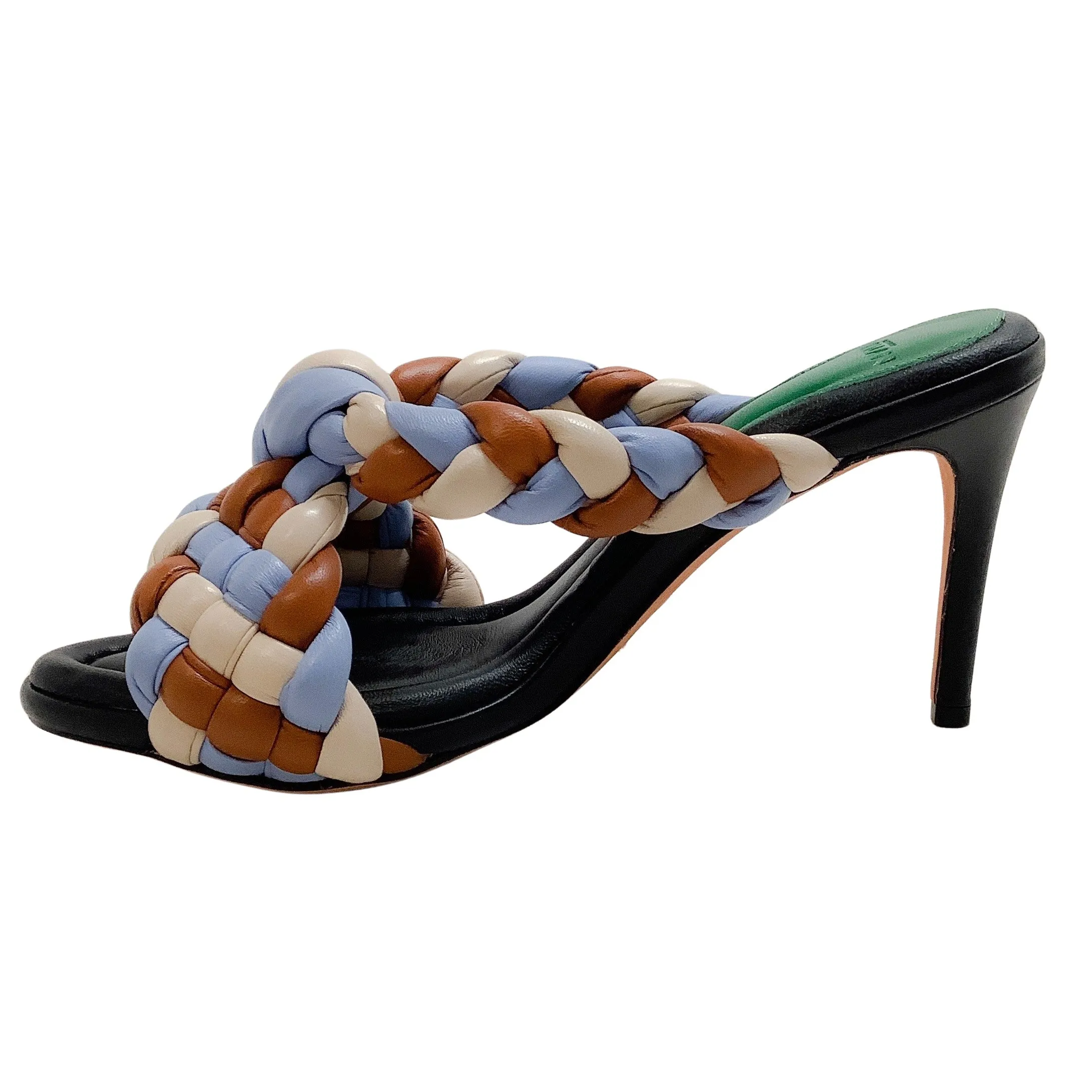 Alexandre Birman Eggshell / Caribbean Multi Carlotta Woven Sandals