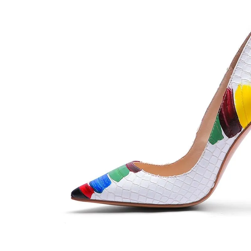 Artistic Multi-Color Exotic Stiletto Heels