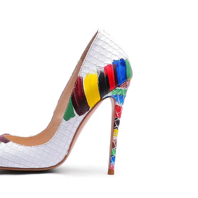 Artistic Multi-Color Exotic Stiletto Heels