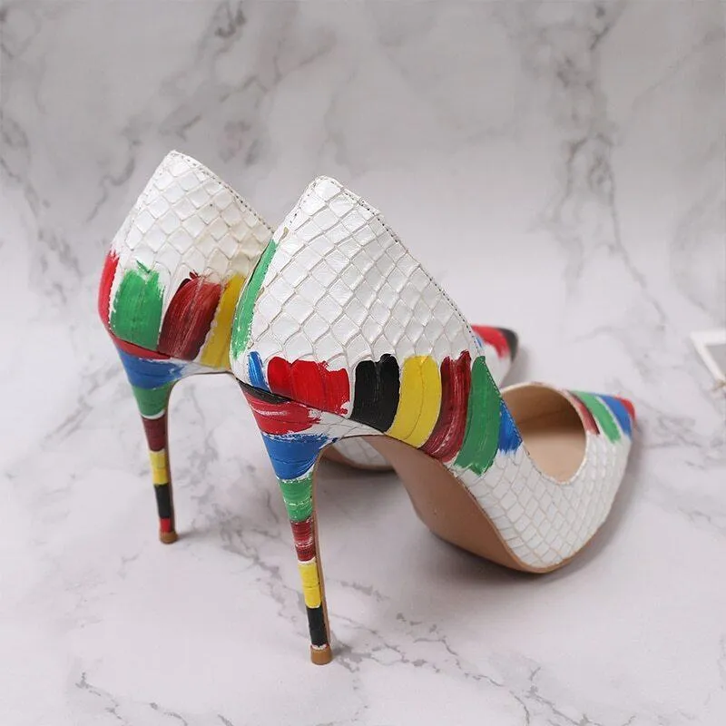 Artistic Multi-Color Exotic Stiletto Heels