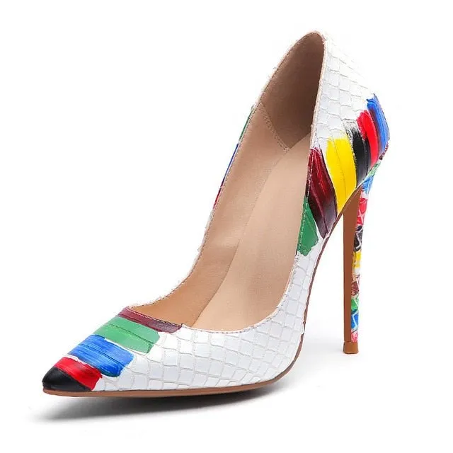 Artistic Multi-Color Exotic Stiletto Heels