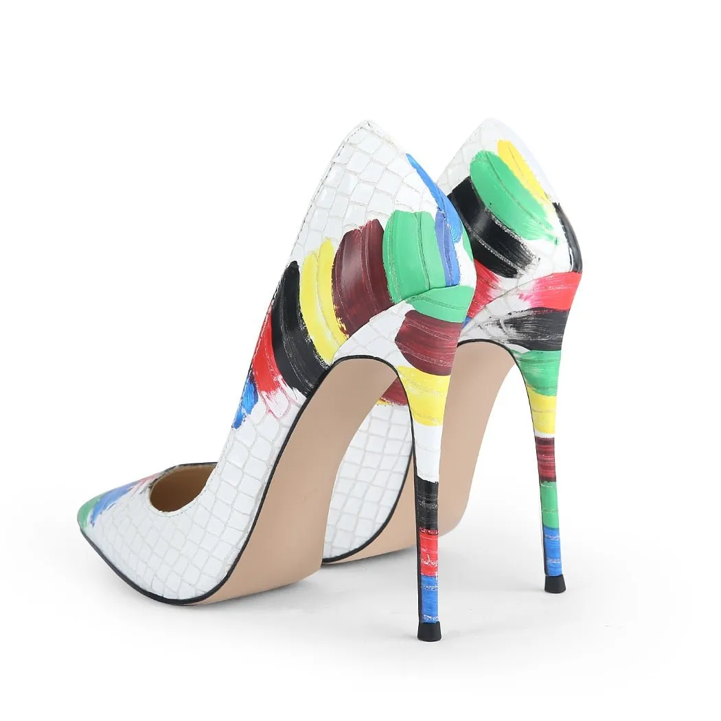 Artistic Multi-Color Exotic Stiletto Heels