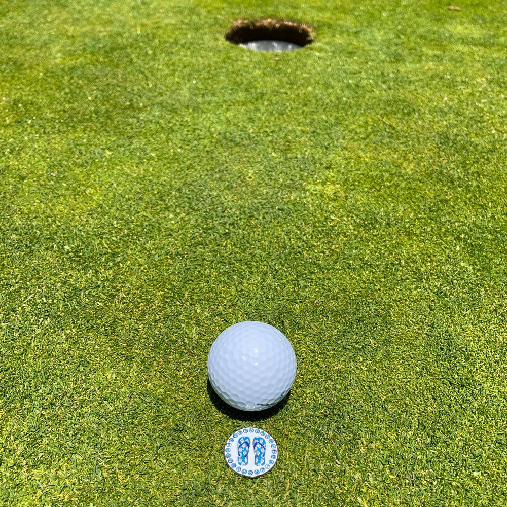 Beach Golf Ball Markers With Colored Clip Combo