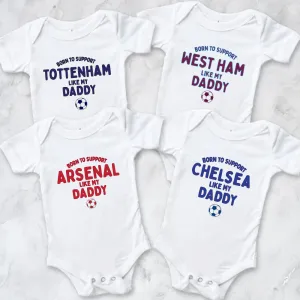 Born To Support Football White Baby Vest