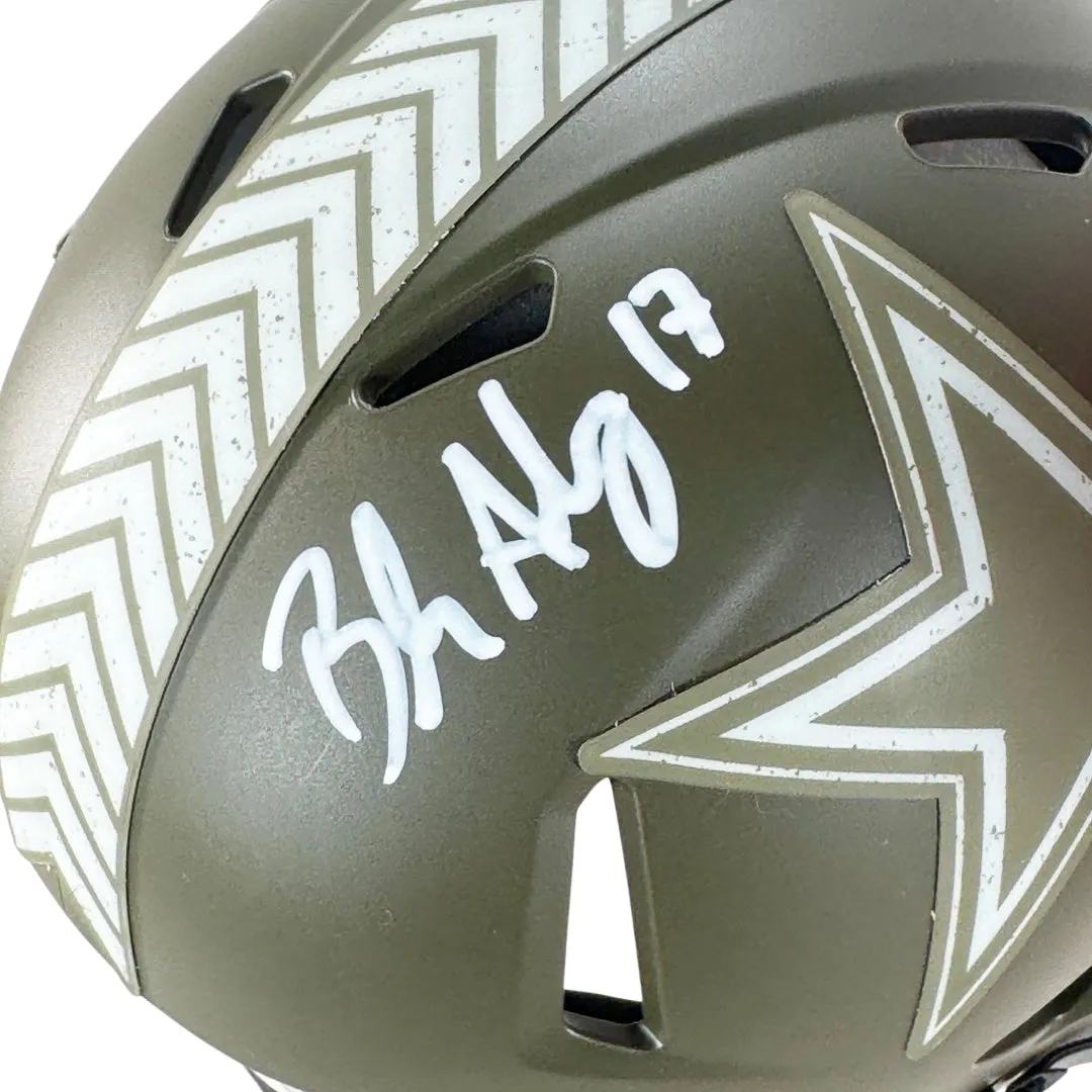 Brandon Aubrey Signed Dallas Cowboys Salute to Service Speed Mini Football Helmet (Beckett)