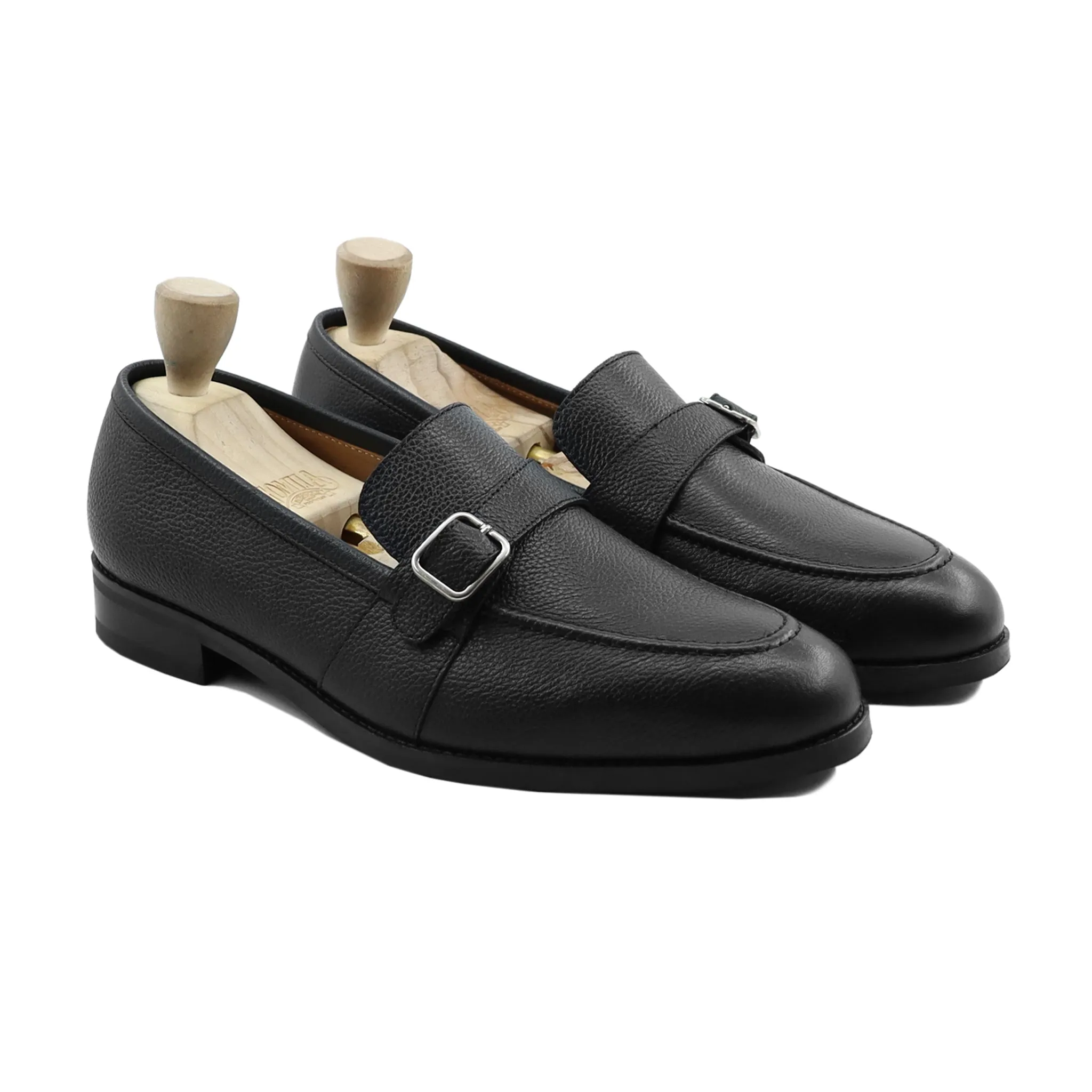 Brasilia - Men's Black Pebble Grain Leather Loafer