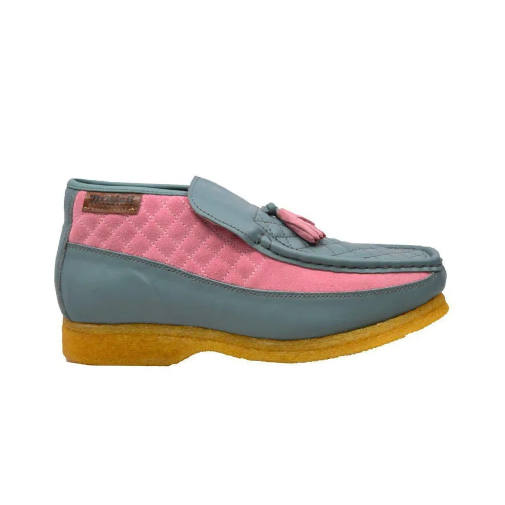 British Walkers Prince Men's Gray and Pink Leather With Pink Tassel