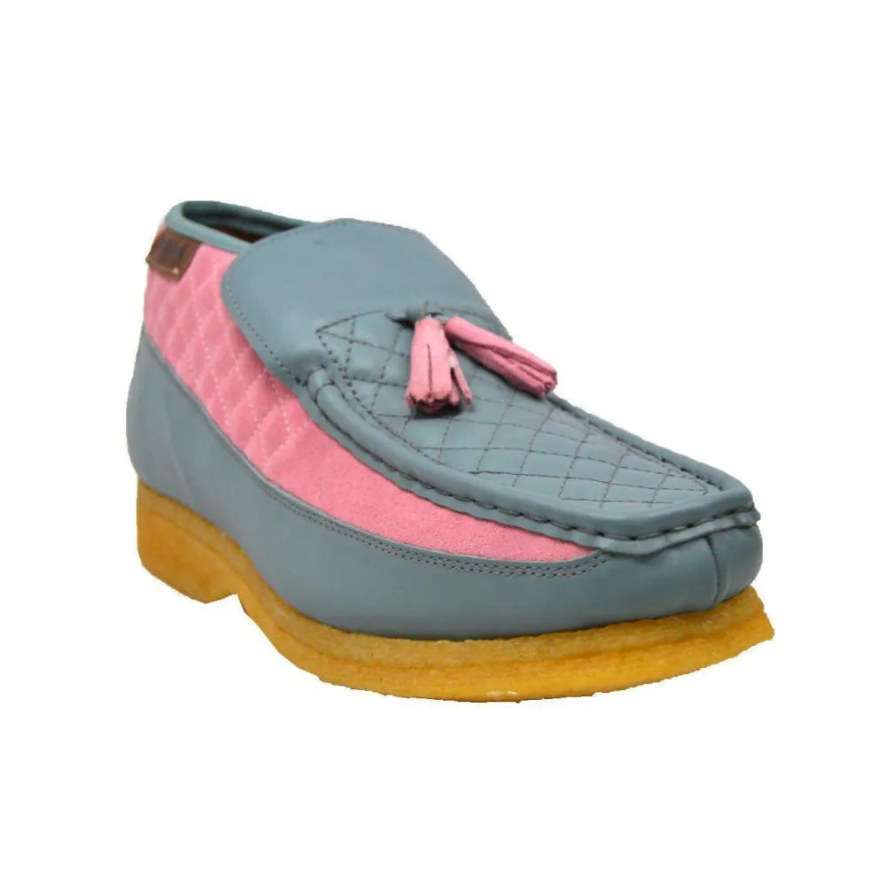 British Walkers Prince Men's Gray and Pink Leather With Pink Tassel