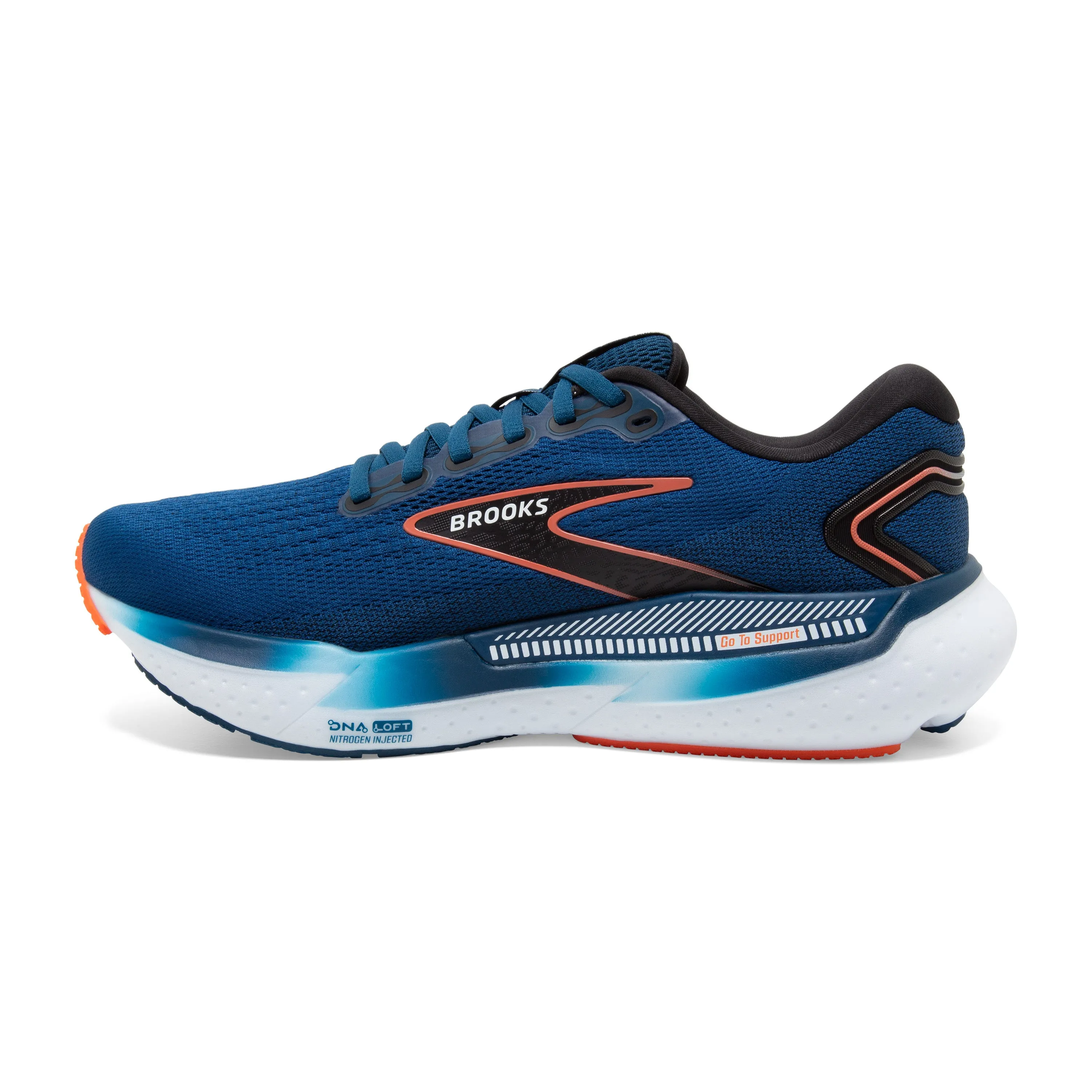 Brooks Mens Trainer Glycerin GTS 21 Blue Opal/Black/Nasturium