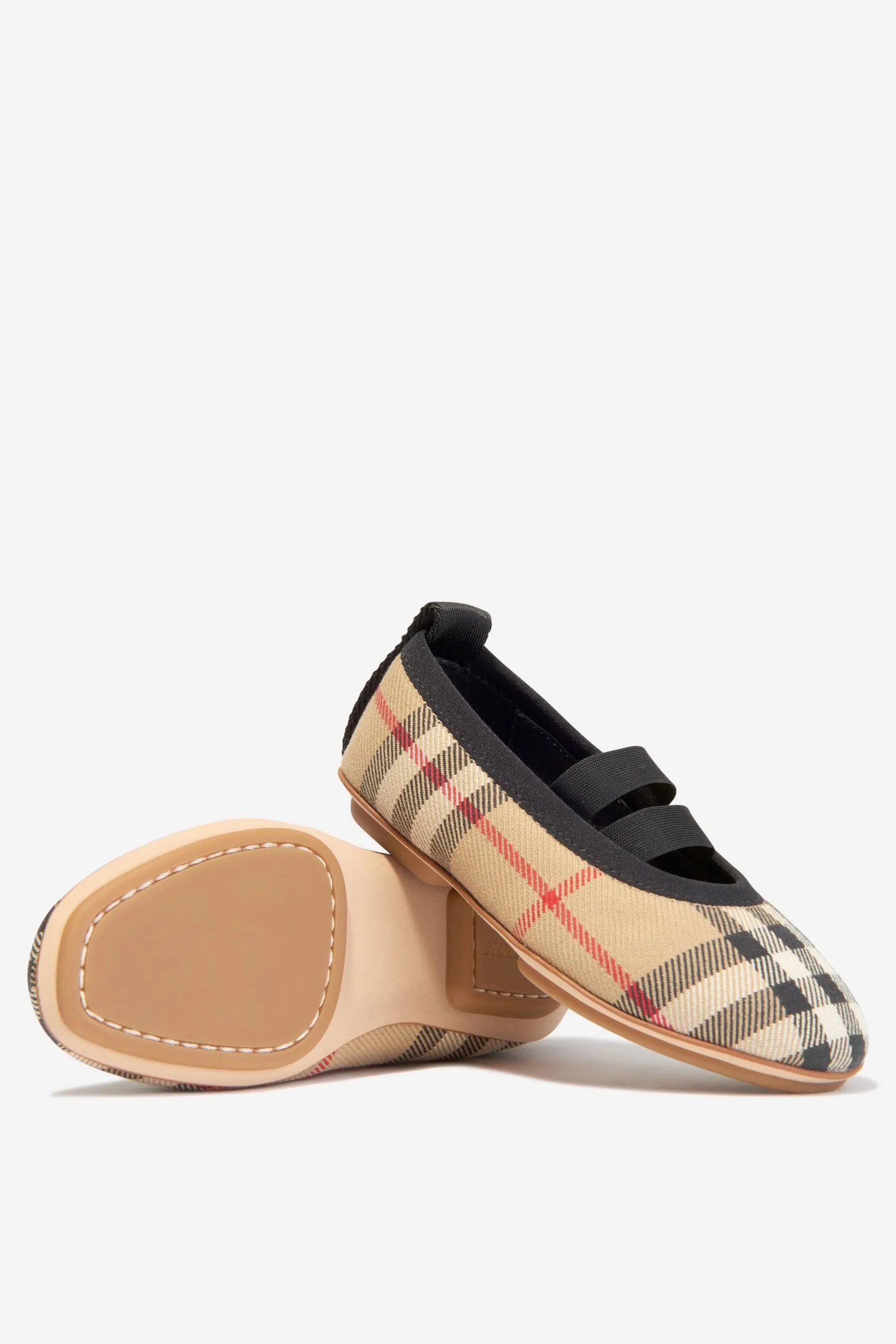 Burberry Girls Check Mini Grace Ballerina Shoes