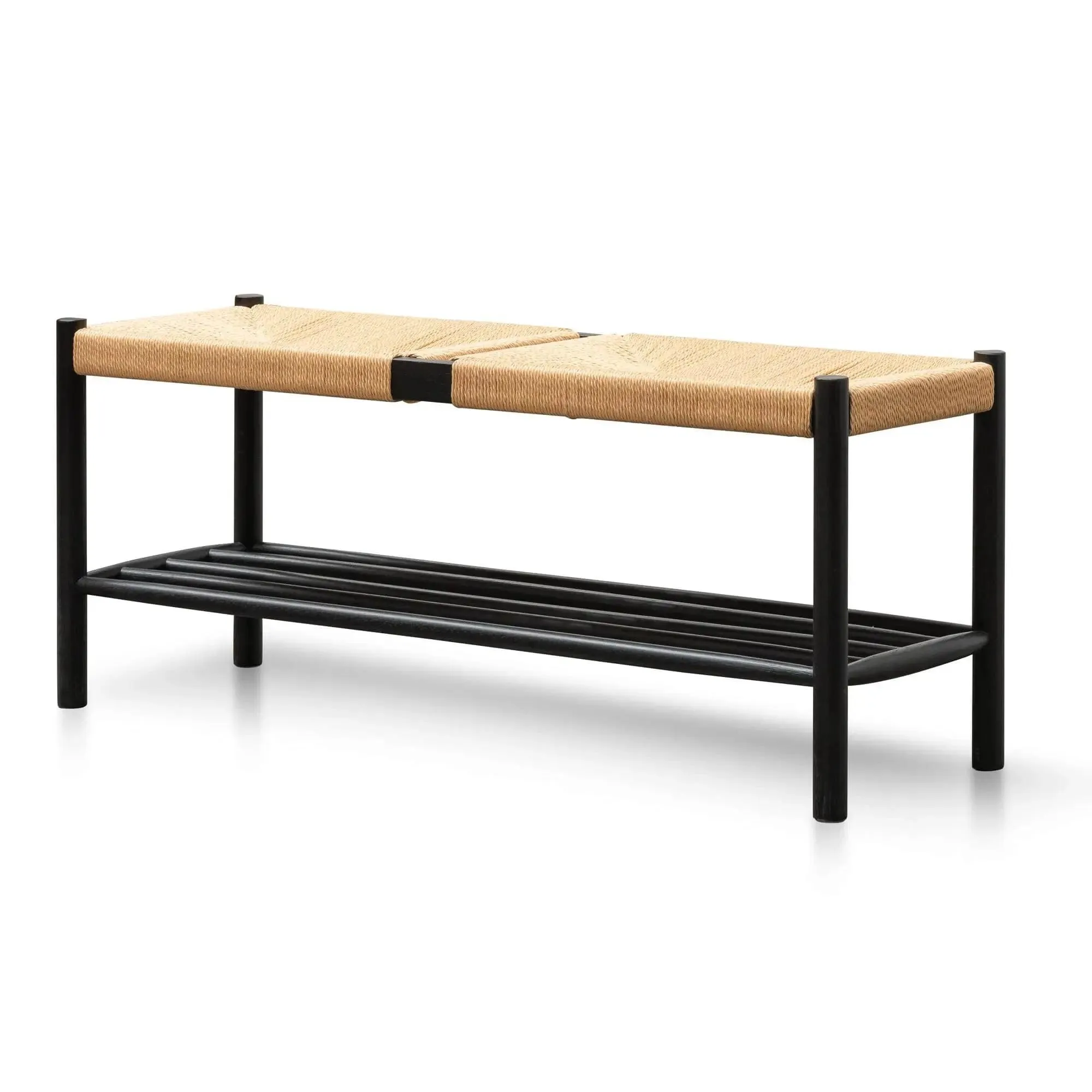 Calibre 110cm Black Oak Bench - Natural Seat DB2975-OW