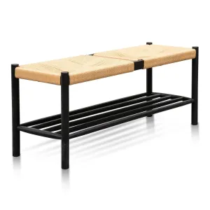 Calibre 110cm Black Oak Bench - Natural Seat DB2975-OW