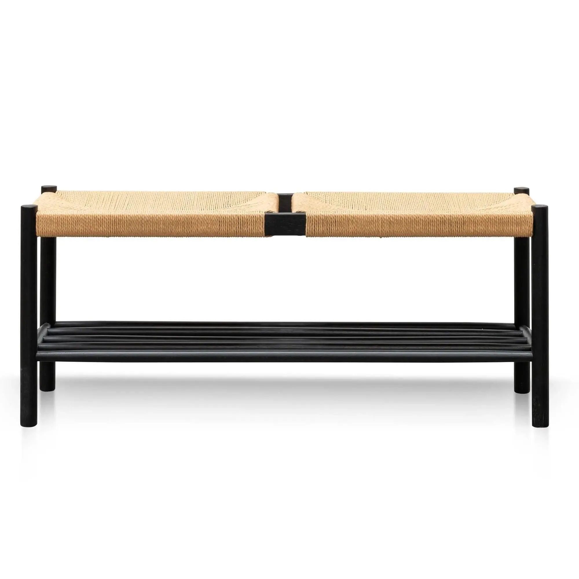 Calibre 110cm Black Oak Bench - Natural Seat DB2975-OW