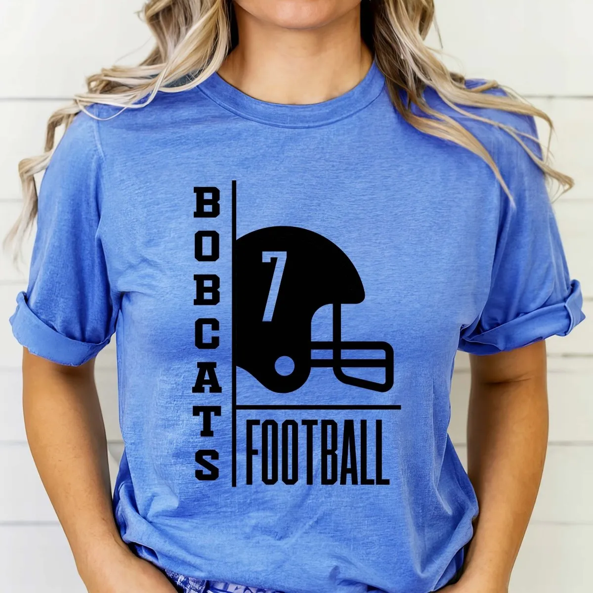 Custom Football Team & Number Graphic Tee