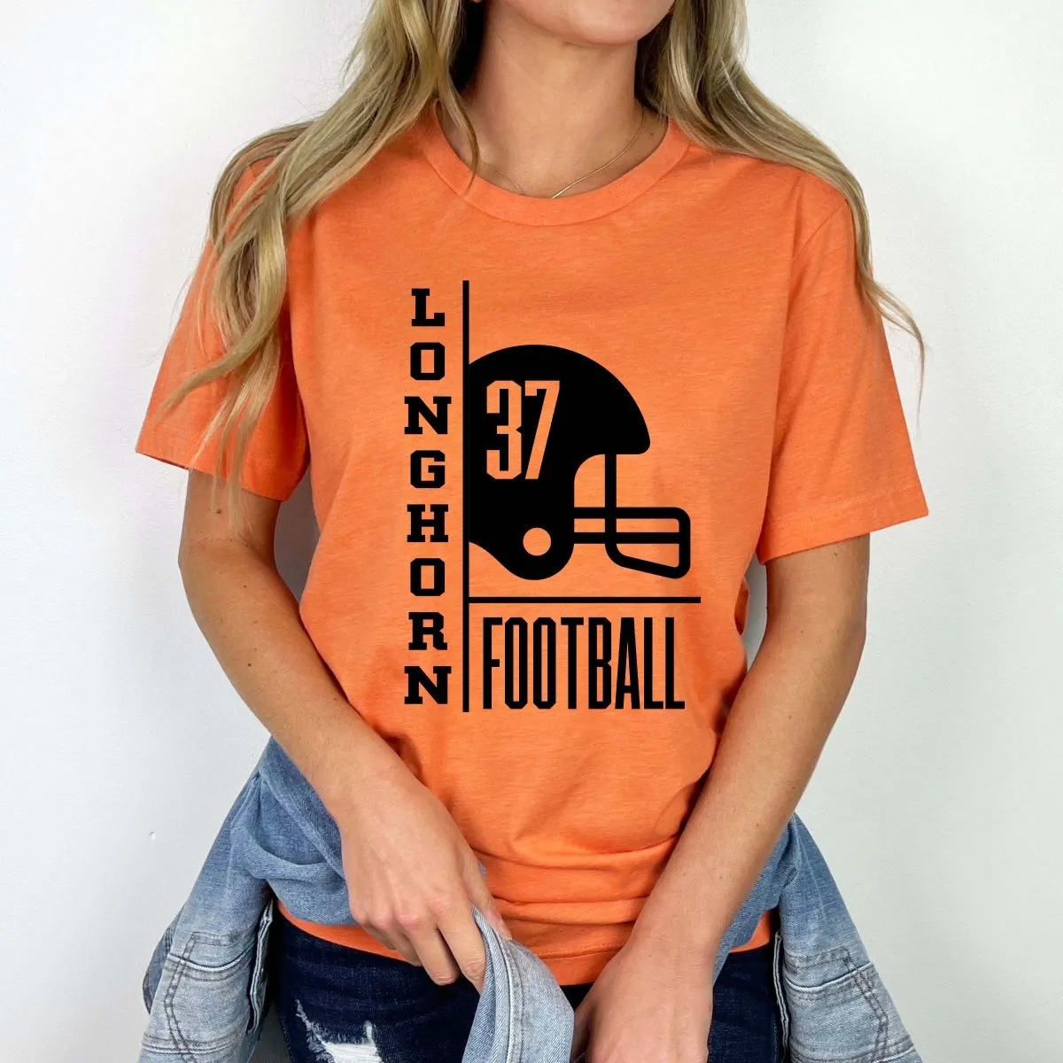 Custom Football Team & Number Graphic Tee