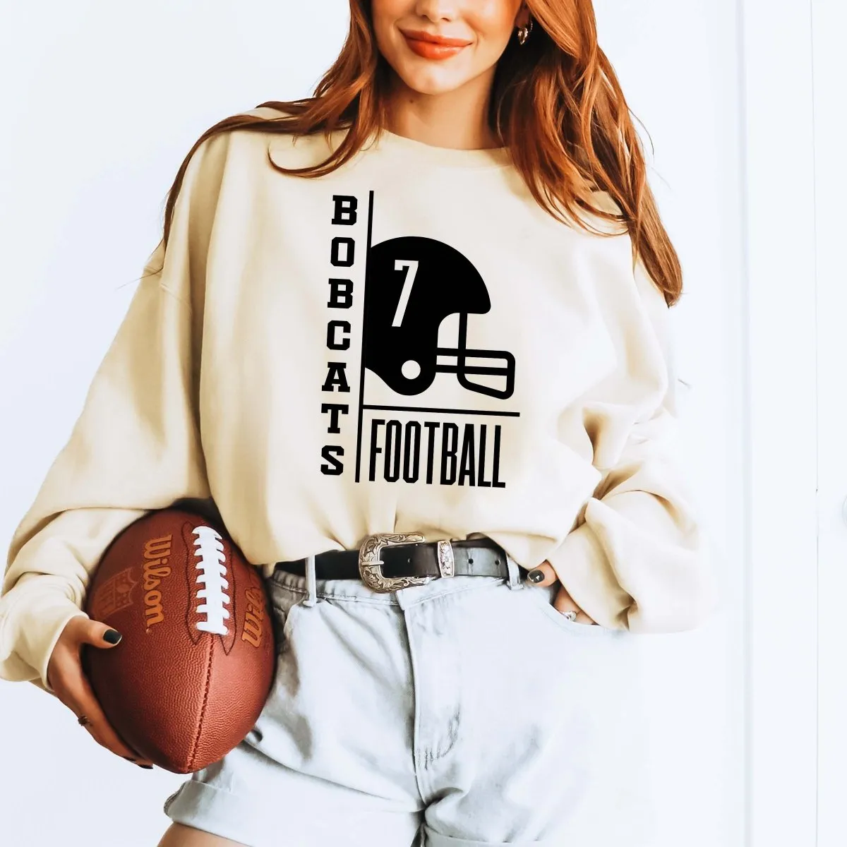 Custom Football Team & Number Sweatshirt