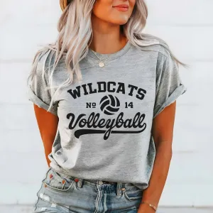 Custom Volleyball Team & Number Graphic Tee