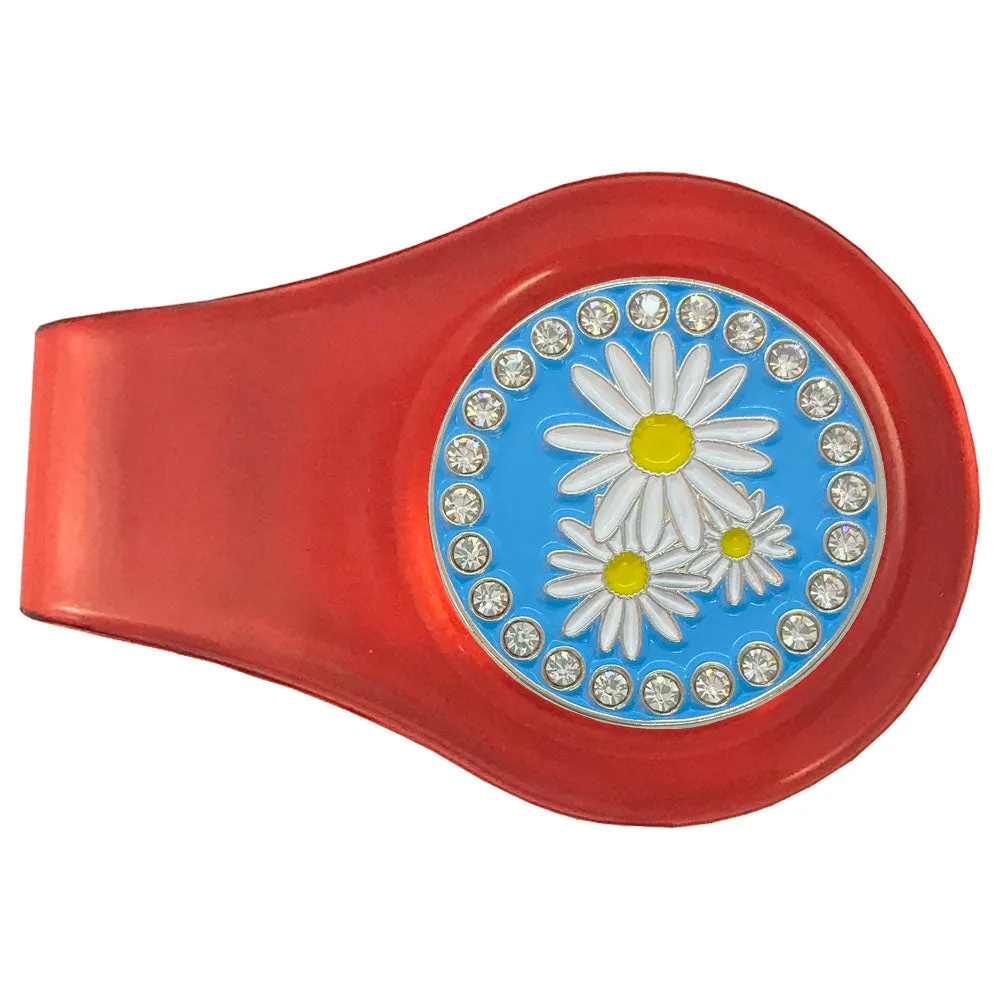 Daisies Golf Ball Marker With Colored Clip