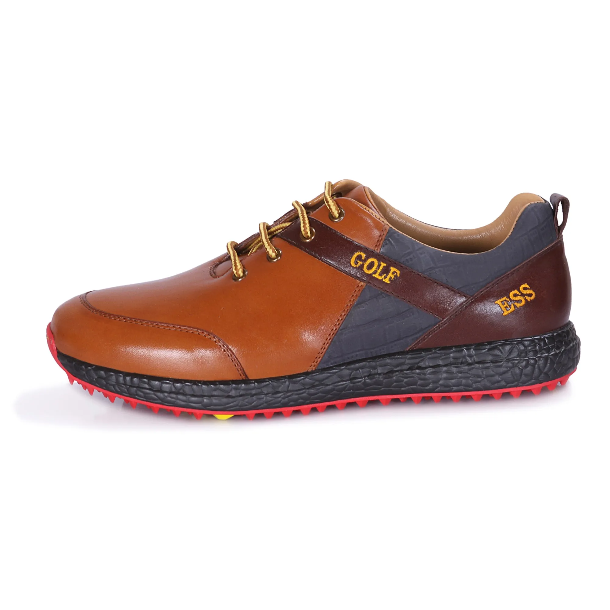 Dirham Tan, Brown & Blue Golf Shoes