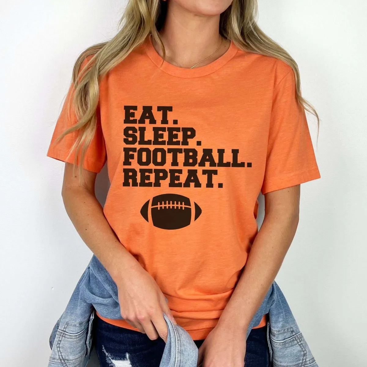 Eat Sleep Football Repeat Graphic Tee