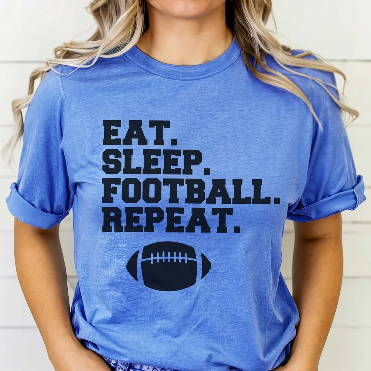 Eat Sleep Football Repeat Graphic Tee