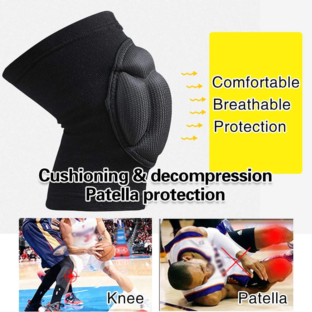 Electomania 1 Pair Knee Pads Thick Sponge Collision Avoidance Kneeling Kneepad Outdoor Climbing Sports Riding Protector Protection (Black)