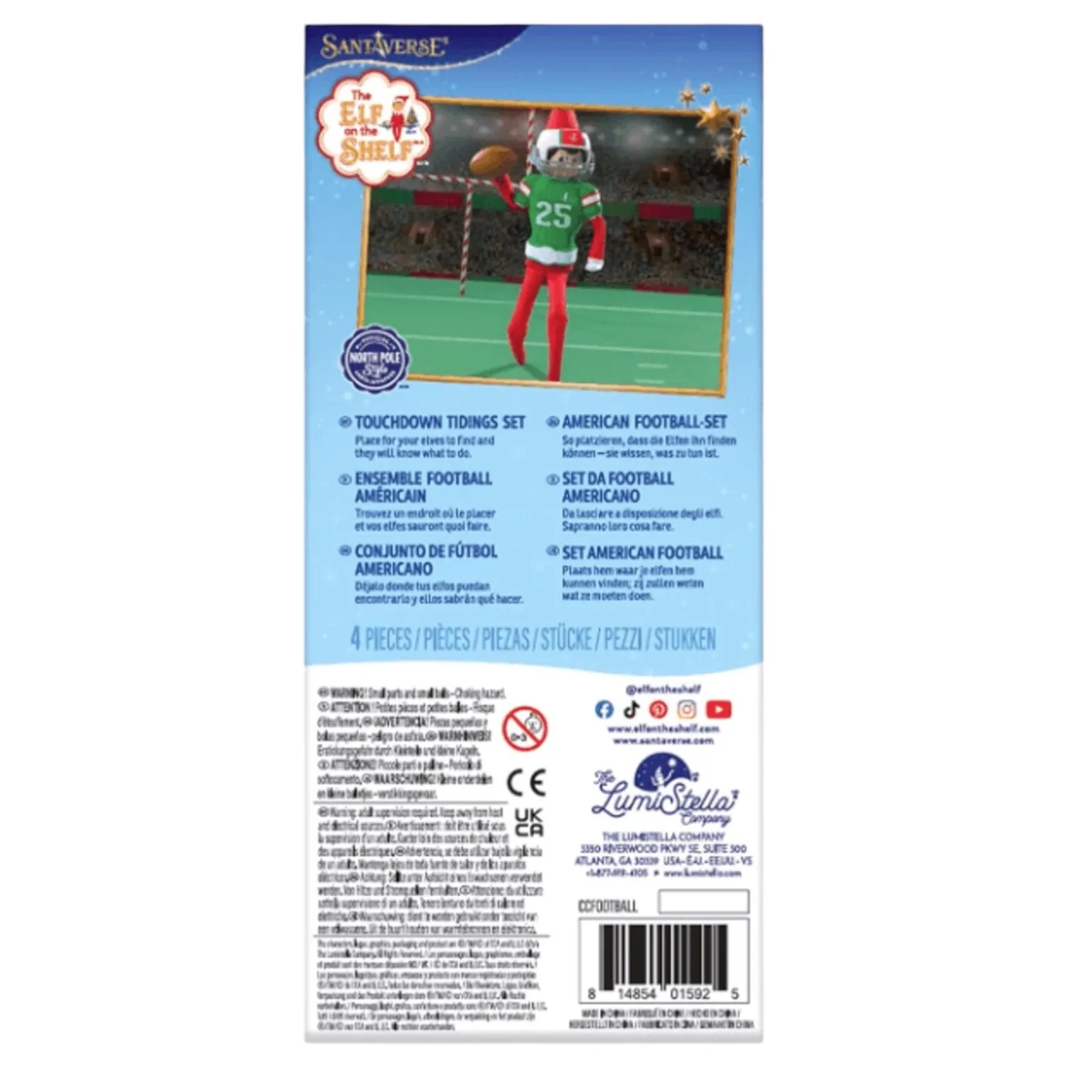 Elf on the Shelf Touchdown Tidings Outfit (Elf Not Included)