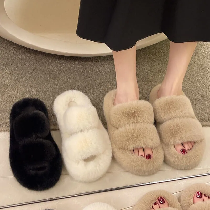 Ella Faux Fur Women's Slides Sandals