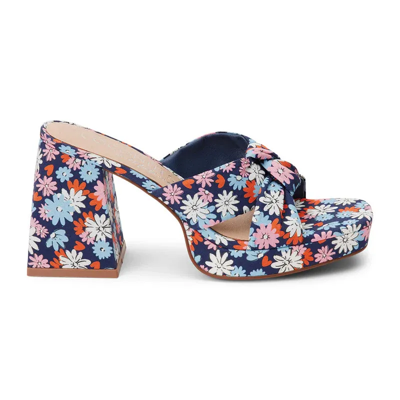 Esme Platform Heel - Navy/Floral