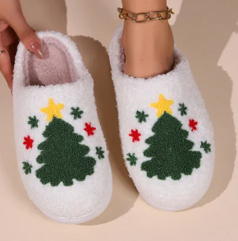 Family Cartoon Plush Slippers For Women