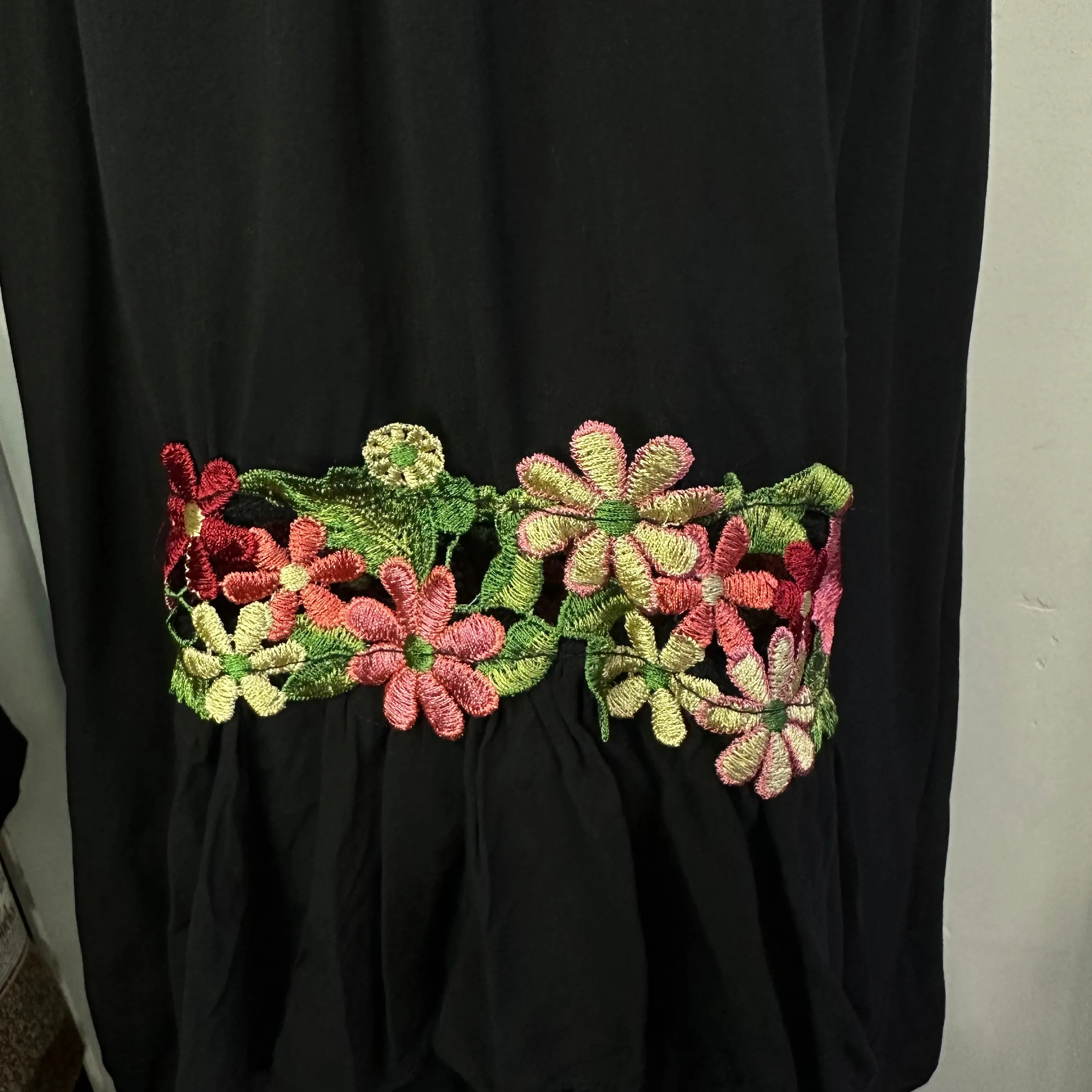 Floral Embroidery Gypsy Top