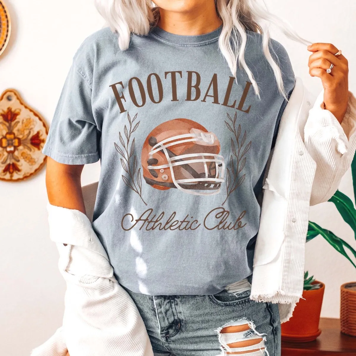 Football Athletic Club Comfort Color Wholesale Tee - Hot Item