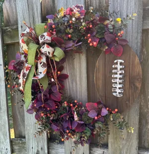 Football front door wreath