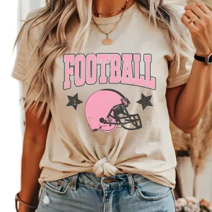 Football Helmet Pink Graphic Tee