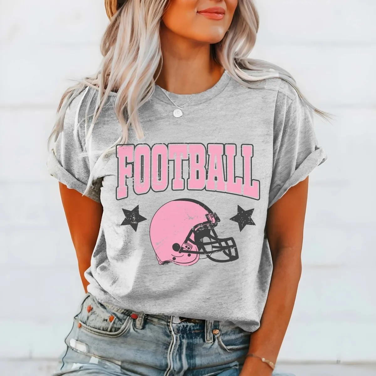 Football Helmet Pink Wholesale Graphic Tee - Fast Shipping