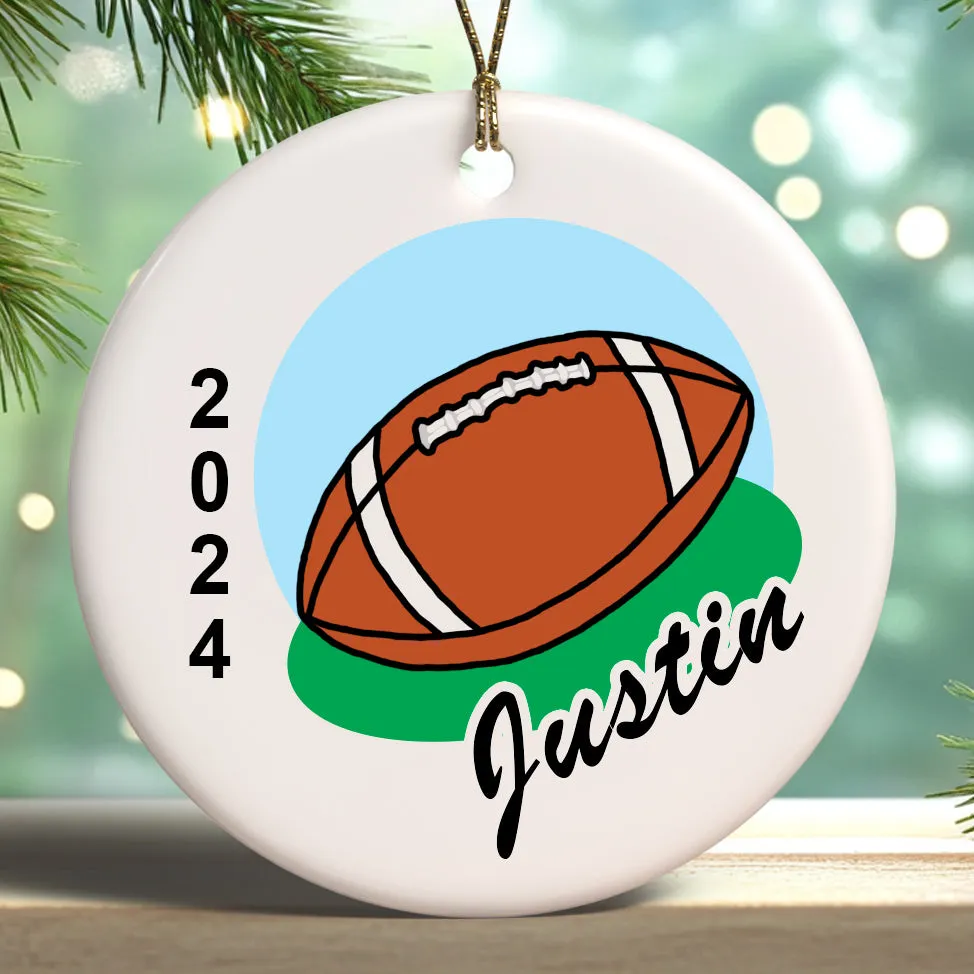 Football Personalized Christmas Ornament