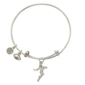 Football Player Charm Bangle Bracelet